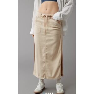 American Eagle Outfitters AE Dreamy Drape Linen Blend Maxi Skirt Womens Size 16